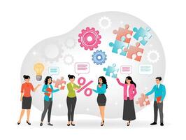 Employee Engagement. Solving Problems with Creative Discussions and Innovative Ideas. vector