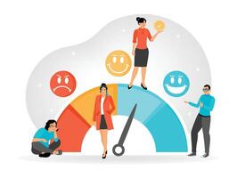 Employee engagement and satisfaction level measurement. Representing Emotional States With a Scale. vector
