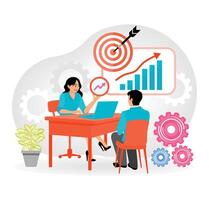 Briefing with Clients. Looking for ideas for business growth. vector