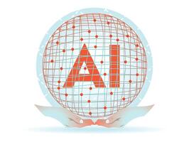 Artificial Intelligence Concept. Where Technology Meets Humanity. vector