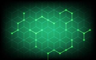 Abstract Network on Green Backdrop A vibrant neon-green network of interconnected lines and nodes against a dark-green background. vector