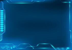 Digital Interface A vibrant digital interface, alive with glowing blue accents, frames a central space for your technological and futuristic concepts. Perfect for tech design. vector