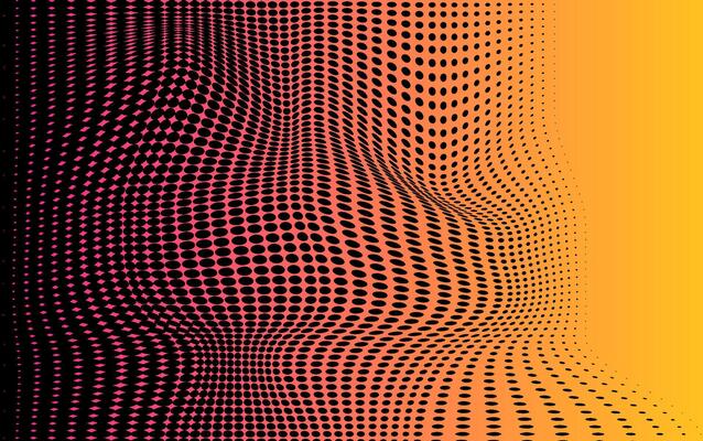 Abstract Dot Pattern A mesmerizing display of an abstract dot pattern, transitioning from dark to warm colors, creating a sense of movement and depth.