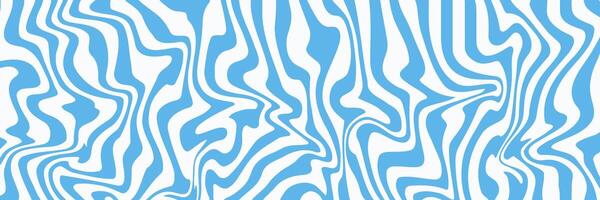 Twisted and distorted Groovy blue background. Abstract summer pattern. Liquid Background in trendy retro psychedelic style. illustration. vector