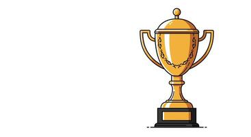 A golden trophy on a white background vector