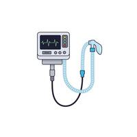 An image of an oxygen machine connected to a hose vector
