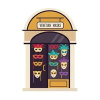 Venetian masks in a shop window vector