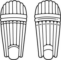 Cricket bats and pads coloring pages vector