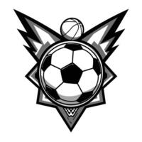 A black and white soccer ball with a black and white design vector