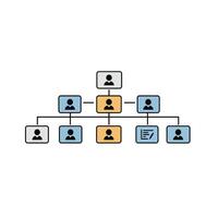 An organizational chart with people on it vector