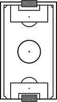 A soccer field with a goal and a goal line vector