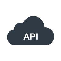 Cloud With an Api Symbol for Cloud Apis and Integrations vector