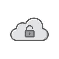 Cloud Storage with security icon illustration vector