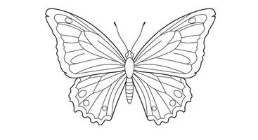 Coloring page featuring a butterfly with wings that have jagged irregular edges vector