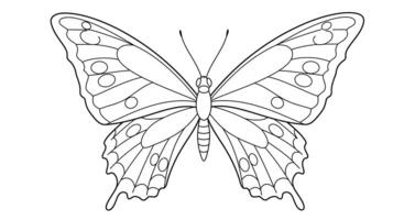 Coloring page of a butterfly with wings that have jagged irregular edges vector