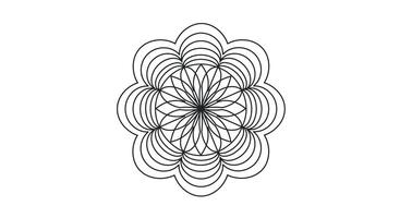 A Modern Simplified Mandala With Large Open Spaces, Thick Concentric Rings and Repeating Arcs vector