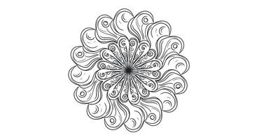 A Circular Mandala With Swirling Spiral Arms, Curved Lines and Nested Arcs, Radiating From the Center in a Rhythmic Pattern vector
