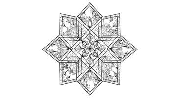 A Geometric Mandala With Repeating Diamond Shapes Crisscrossing Lines vector