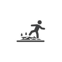 A man is falling into a puddle of water vector