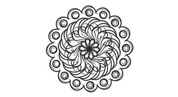 A Circular Mandala With Swirling Spiral Arms, Curved Lines and Nested Arcs, Radiating From the Center in a Rhythmic Pattern vector