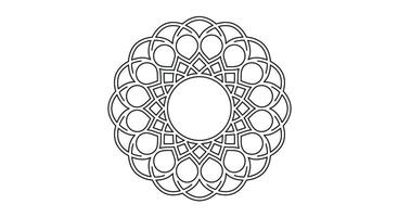 A Modern Simplified Mandala With Large Open Spaces, Thick Concentric Rings and Repeating Arcs vector