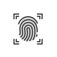 Solid Icon of a Fingerprint Scan Symbolizing Ai-Driven Biometric Security vector