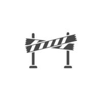 A Solid Icon of a Caution Tape Barrier Symbolizing Accident Investigation and Restricted Areas vector