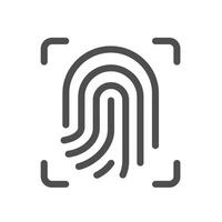 A Solid Icon of a Fingerprint Scan Symbolizing Ai-Driven Biometric Security vector