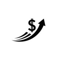 A black and white image of an arrow going up vector