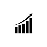 A black and white icon of a graph going up vector