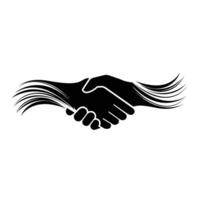 Abstract Representation of Two Hands Shaking With a Currency Symbol Integrated vector
