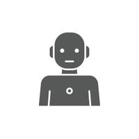 A Solid Icon of a Humanoid Robot Symbolizing Ai-Powered Robotics and Automation vector