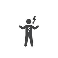 A man with lightning bolt on his chest vector