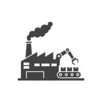 A Solid Depiction of an Automated Factory Representing Ai in Smart Manufacturing vector