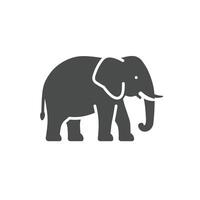 An elephant is shown in a simple icon vector