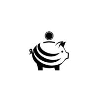 An Abstract Representation of a Piggy Bank With a Coin Dropping vector
