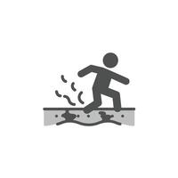 A man is running on a platform and falling downinto the water vector