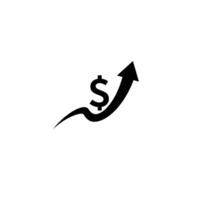 A dollar sign is going up on a graph vector