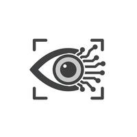 An Eye With a Digital Interface Symbolizing Ai-Powered Facial Recognition vector