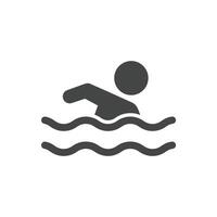 A Solid Depiction of a Drowning Person With Water Waves, vector