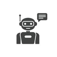 A Solid Depiction of a Chatbot Icon Representing Ai-Driven Virtual Assistants and Automated vector