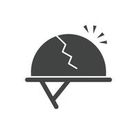 A Solid Representation of a Cracked Helmet Symbolizing Head Injuries and Lack of Safety Gear vector