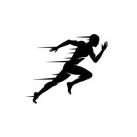 A silhouette of a man running in the air vector