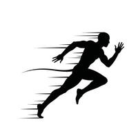 A silhouette of a man running with a long tail vector