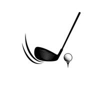 An abstract representation of a golf club striking a ball on a white background vector
