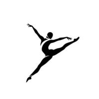 A silhouette of a woman in a ballet pose vector