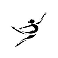 A silhouette of a woman in a dance pose vector