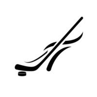 Hockey stick and puck icon vector