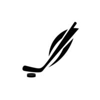 Hockey stick and puck icon on white background vector
