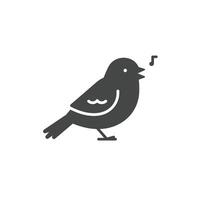 Bird singing icon, simple illustration, flat design, isolated on white background, illustration vector